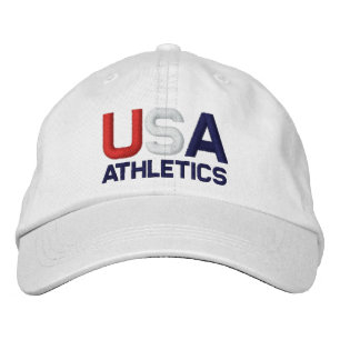 USA Athletics Olympics Embroidered White Hat