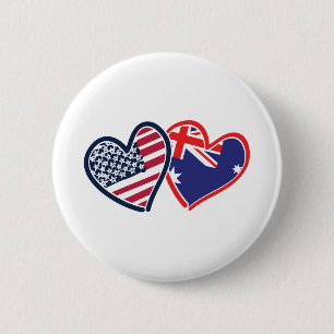 USA---Austrailia-Love 6 Cm Round Badge