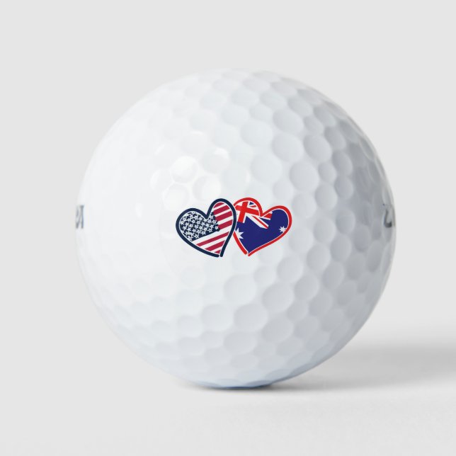 USA---Austrailia-Love Golf Balls (Front)