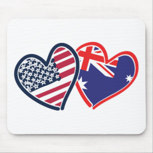 USA---Austrailia-Love Mouse Pad