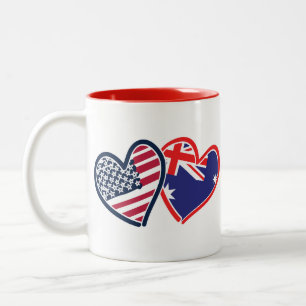 USA---Austrailia-Love Two-Tone Coffee Mug