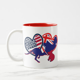USA---Austrailia-Love-with-Animals Two-Tone Coffee Mug