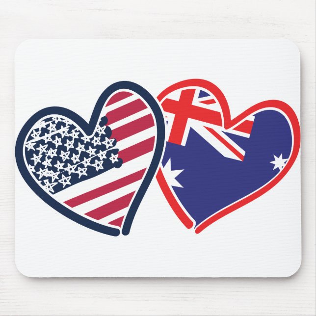 USA Australia Love Mouse Pad (Front)