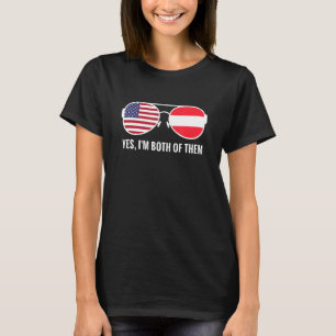 Usa Austria Flag Sunglasses Austrian Americans T-Shirt
