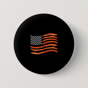 Usa bacon flag _ cute dried pigs funny 4th of july 6 cm round badge