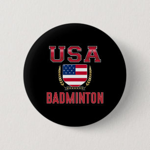 Usa Badminton - 6 Cm Round Badge