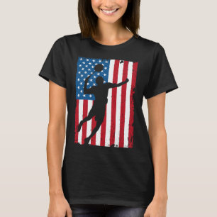 Usa Badminton Flag Vintage Sports Flag T-Shirt