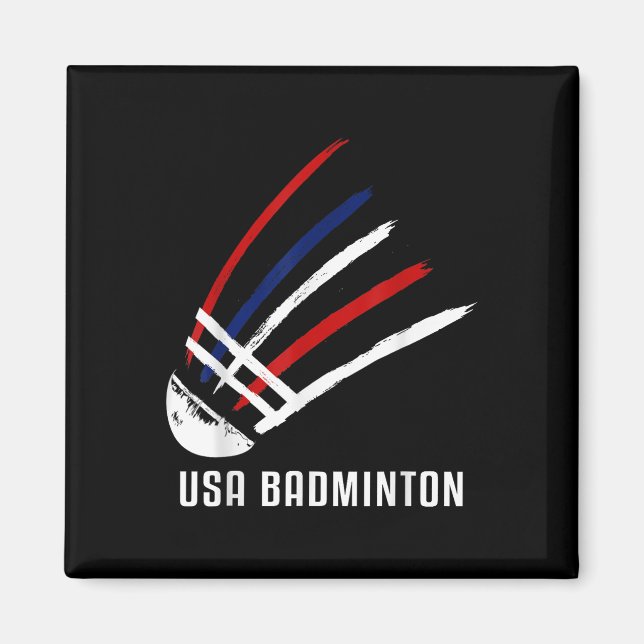 Usa Badminton Shuttle Red White Blue  Magnet (Front)