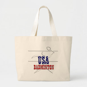 USA Badminton Sports Jumbo Tote Bag