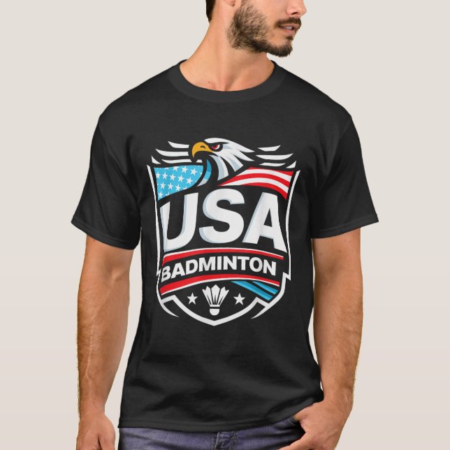 Usa Badminton  T-Shirt (Front)