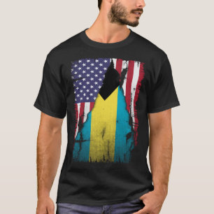 USA Bahamas Flag Distressed Bahamian Pride T-Shirt