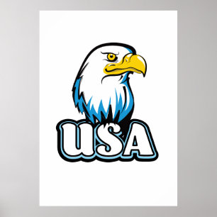 USA Bald Eagle (limited Blue edition) Poster