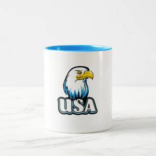 USA Bald Eagle (limited Blue edition) Two-Tone Coffee Mug