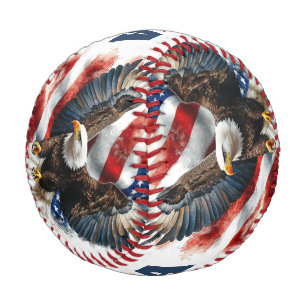 USA Bald Eagle Patriotic Art – Bold American Flag Baseball