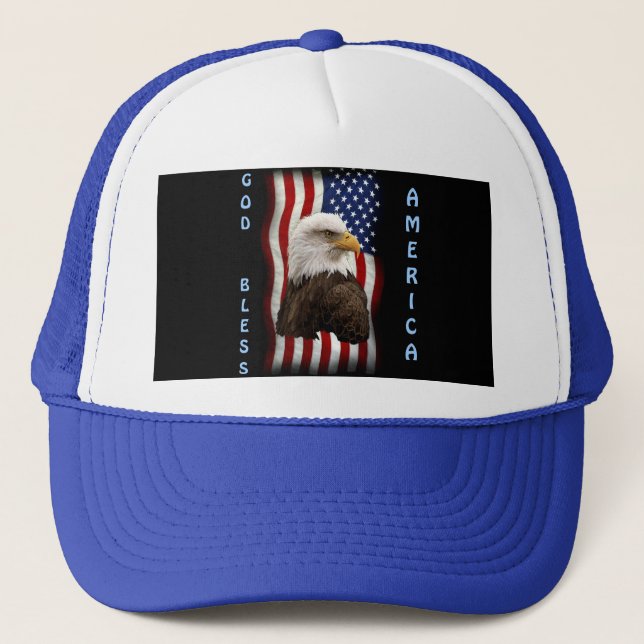 USA Bald Eagle & US Flag USA FOREVER Hat (Front)