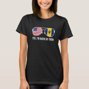 Usa Barbados Flag Sunglasses Barbadian Americans T-Shirt