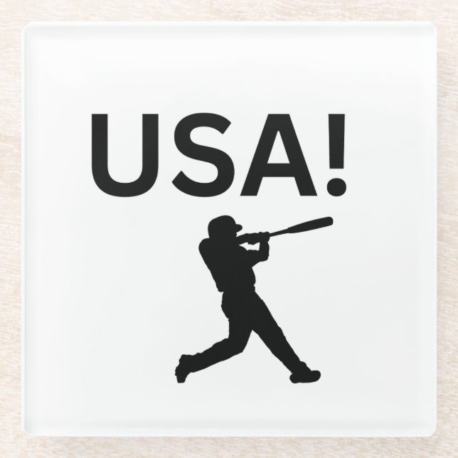 USA baseball player using dot as a ball Glass Coaster (Front)
