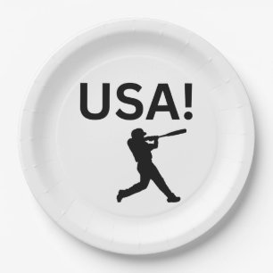 USA baseball player using dot as a ball Paper Plate