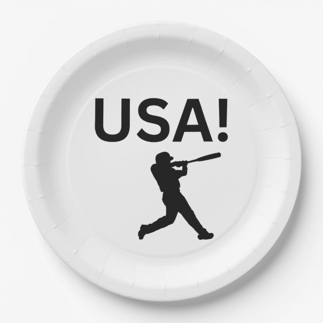 USA baseball player using dot as a ball Paper Plate (Front)