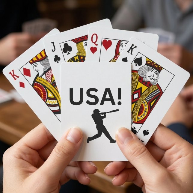 USA baseball player using dot as a ball Playing Cards (Creator Uploaded)