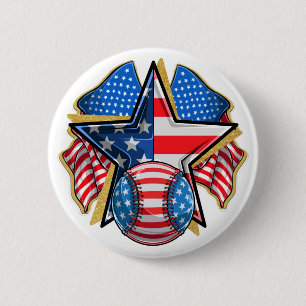 USA Baseball Softball 6 Cm Round Badge