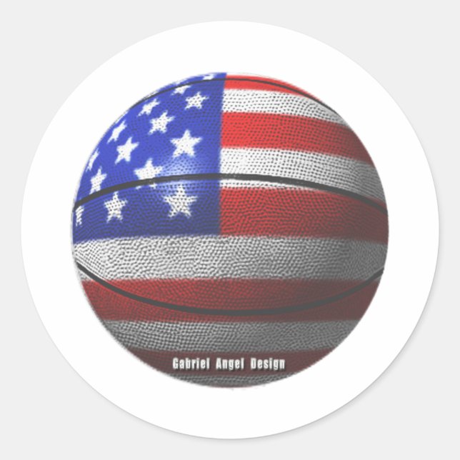 USA Basketball Classic Round Sticker (Front)