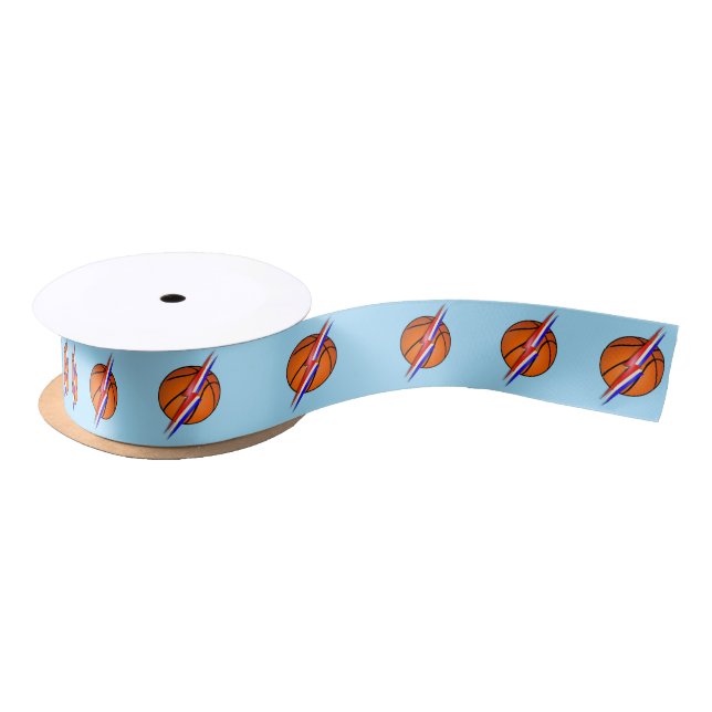 USA Basketball Lightning Bolts Sports Satin Ribbon (Spool)