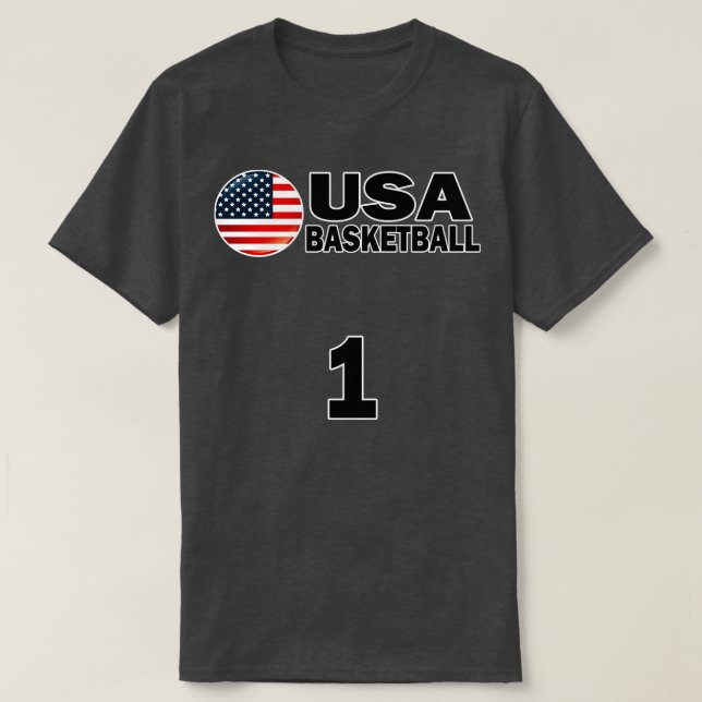 USA Basketball Number 1 Tshirt Design (Design Front)