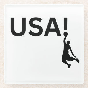 USA basketball player Glass Coaster