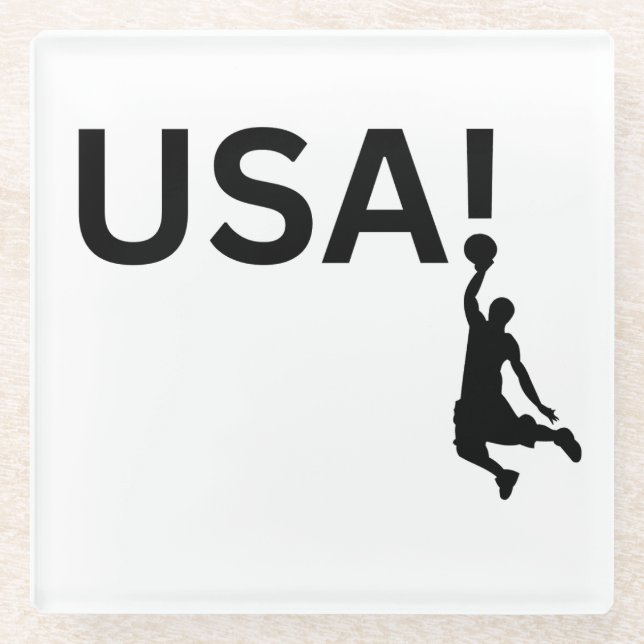 USA basketball player Glass Coaster (Front)