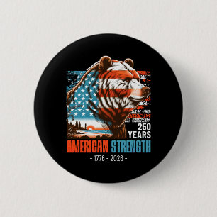 Usa Bear 250 Years Aamerican Strength 4th Of July 6 Cm Round Badge