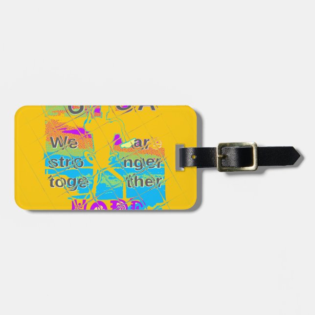 USA  Beautiful Amazing Text Design Luggage Tag (Front Horizontal)