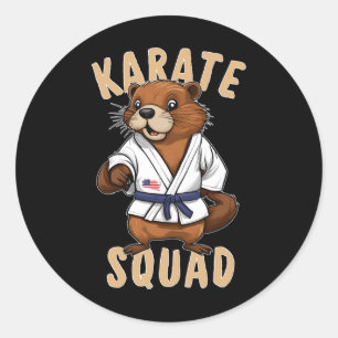 Usa Beaver Karate Squad Rep Your Team Martial Arts Classic Round Sticker