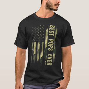 Usa Best Pops Ever American Flag Camo Father's Day T-Shirt