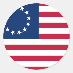 usa betsy flag classic round sticker