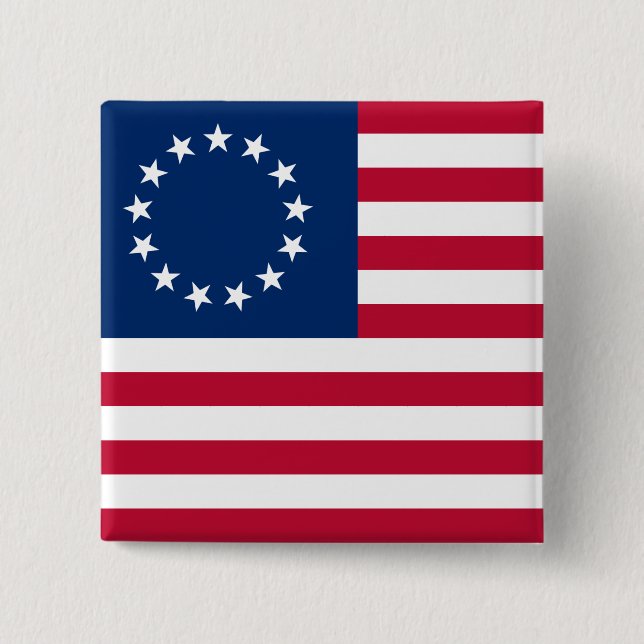 usa betsy ross flag 15 cm square badge (Front)