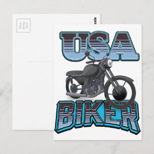 USA Biker logo Postcard