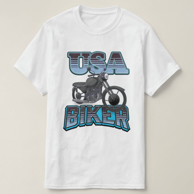 USA Biker logo T-Shirt (Design Front)