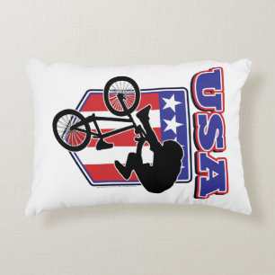 USA-BMX Biker Decorative Cushion
