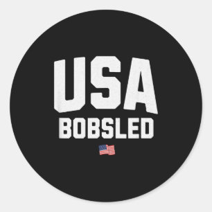 Usa bobsled  classic round sticker