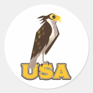 USA Bold Eagle Classic Round Sticker