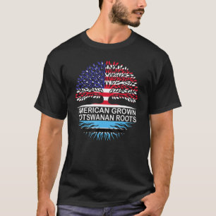 USA & Botswana Flags American Grown Botswanan Root T-Shirt