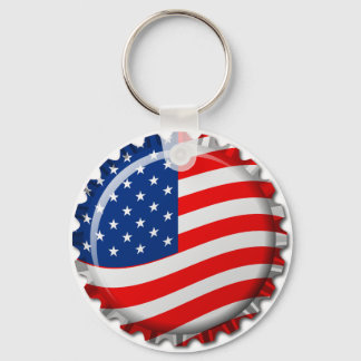 USA Bottle Cap Key Ring