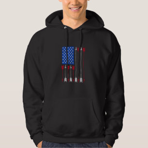 USA Bowhunting Archer Patriotic Arrows American Fl Hoodie