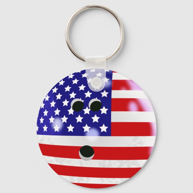 USA Bowling Ball Keychain (Front)