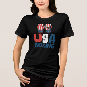 USA Boxing, American Flag Boxing Design Tri-Blend Shirt