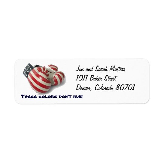 USA Boxing Gloves Return Address Label