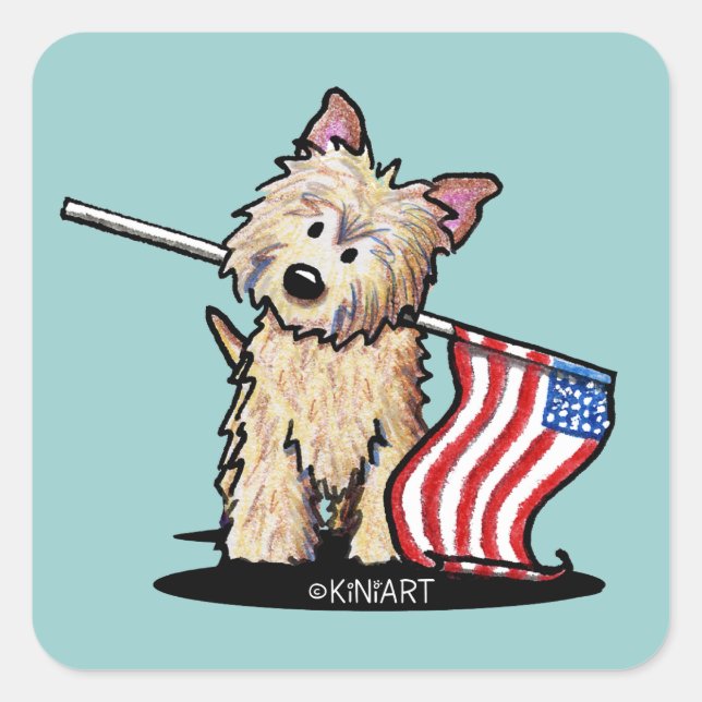 USA Cairn Terrier Dog Stickers (Front)