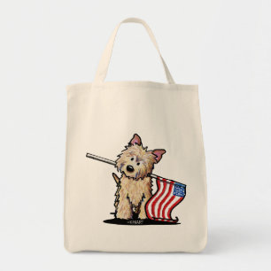 USA Cairn Terrier Grocery Tote Bag