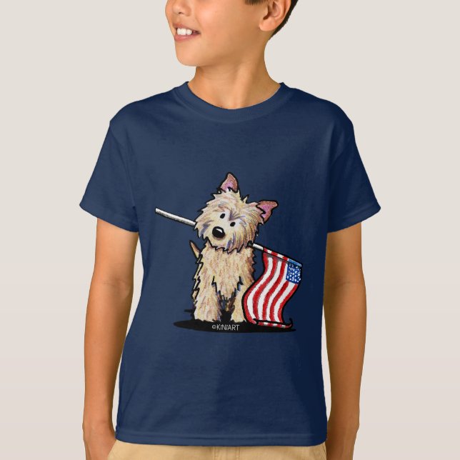 USA Cairn Terrier Kids Dark T-Shirt (Front)